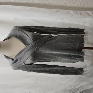 White House Black Market Grey Wide Cowl Scoop Sweater